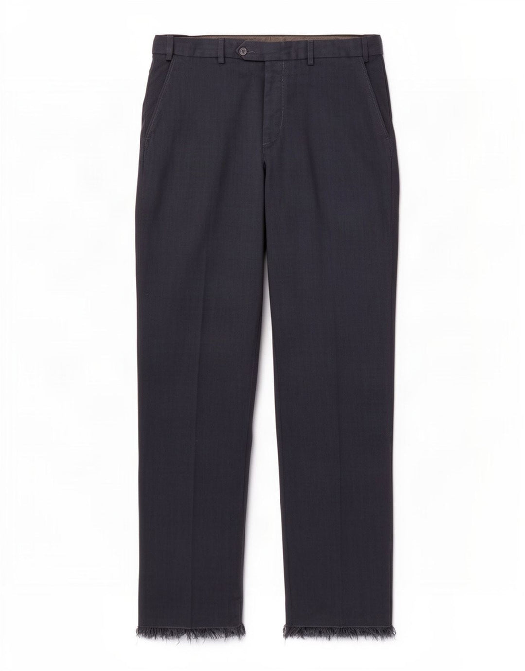Calça masculina de ajuste regular Marks & Spencer W34 L33 azul marinho poliéster