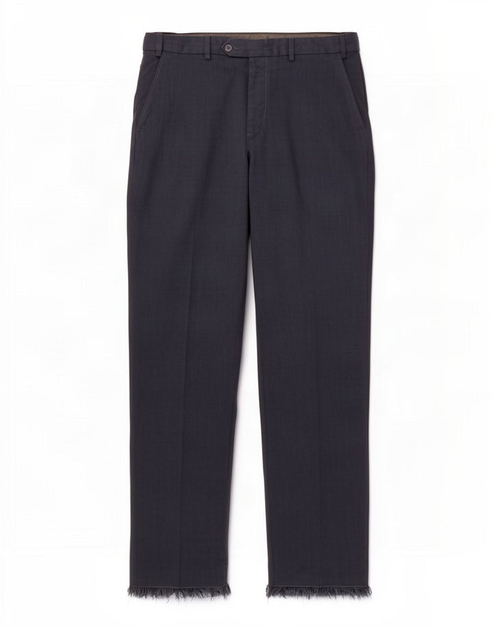 Calça masculina de ajuste regular Marks & Spencer W34 L33 azul marinho poliéster