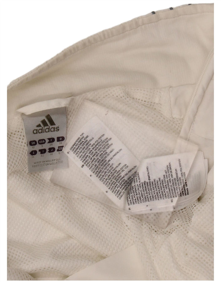 ADIDAS Womens Tracksuit Top Jacket UK 10 Pequeno Poliéster Branco