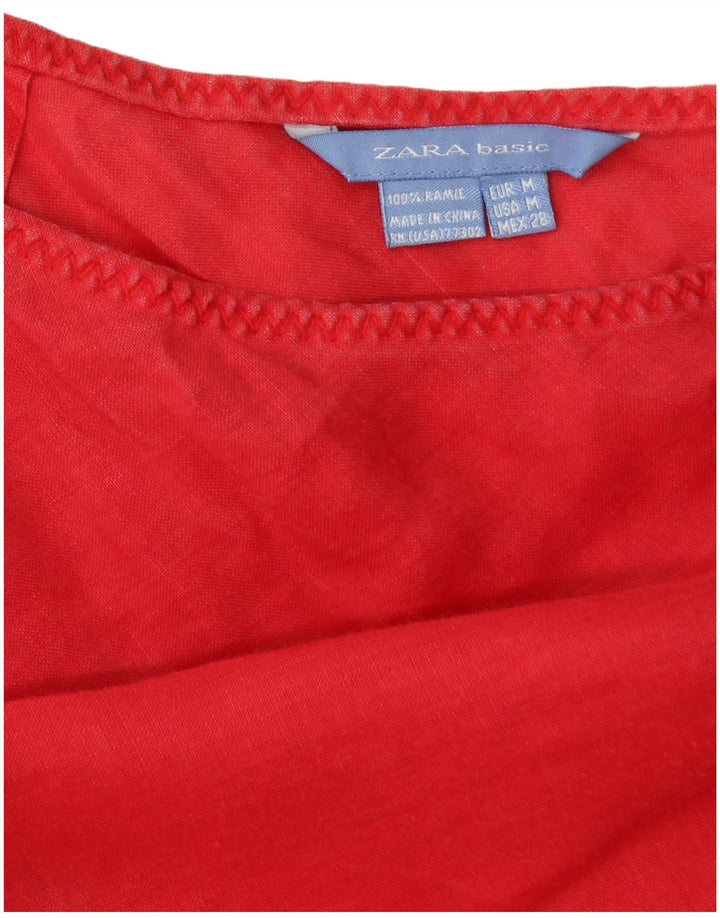 Saia feminina Zara A-Line médio W28 Rami vermelho