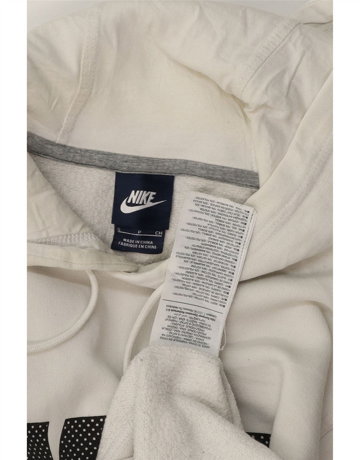 NIKE Mens Graphic Hoodie Jumper Pequeno Algodão Branco