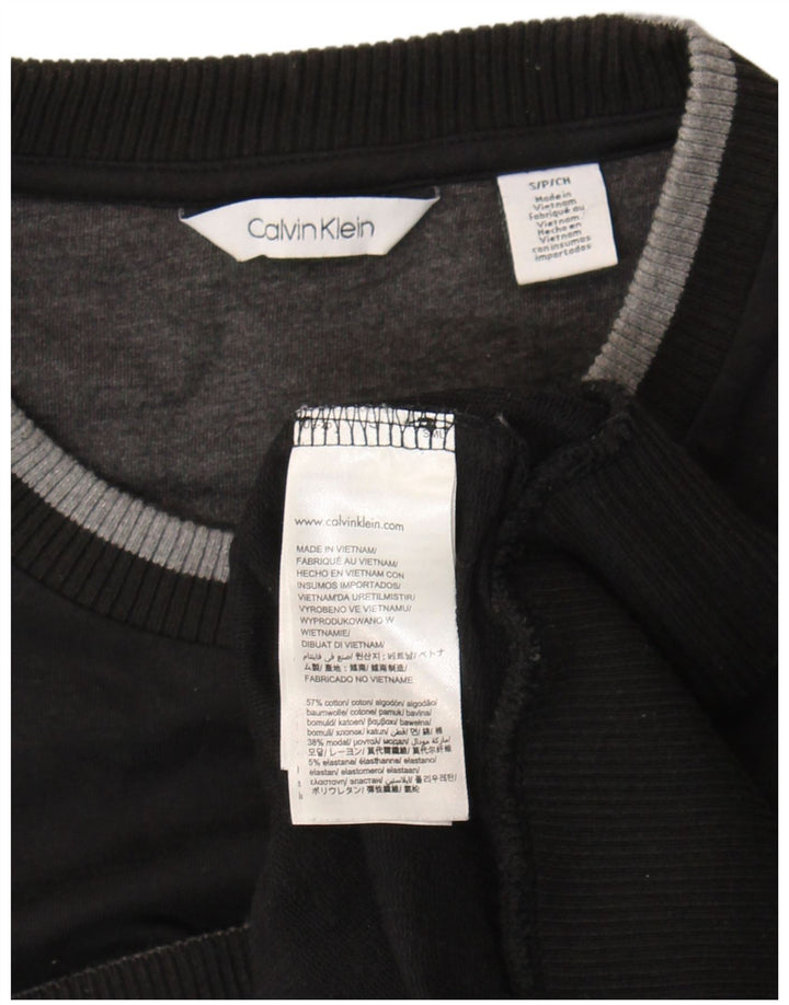 Suéter masculino Calvin Klein com gola redonda e algodão preto pequeno