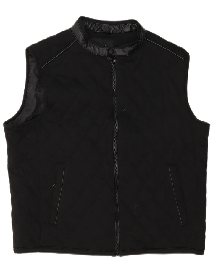 Colete acolchoado masculino Zara UK 42 XL preto poliéster