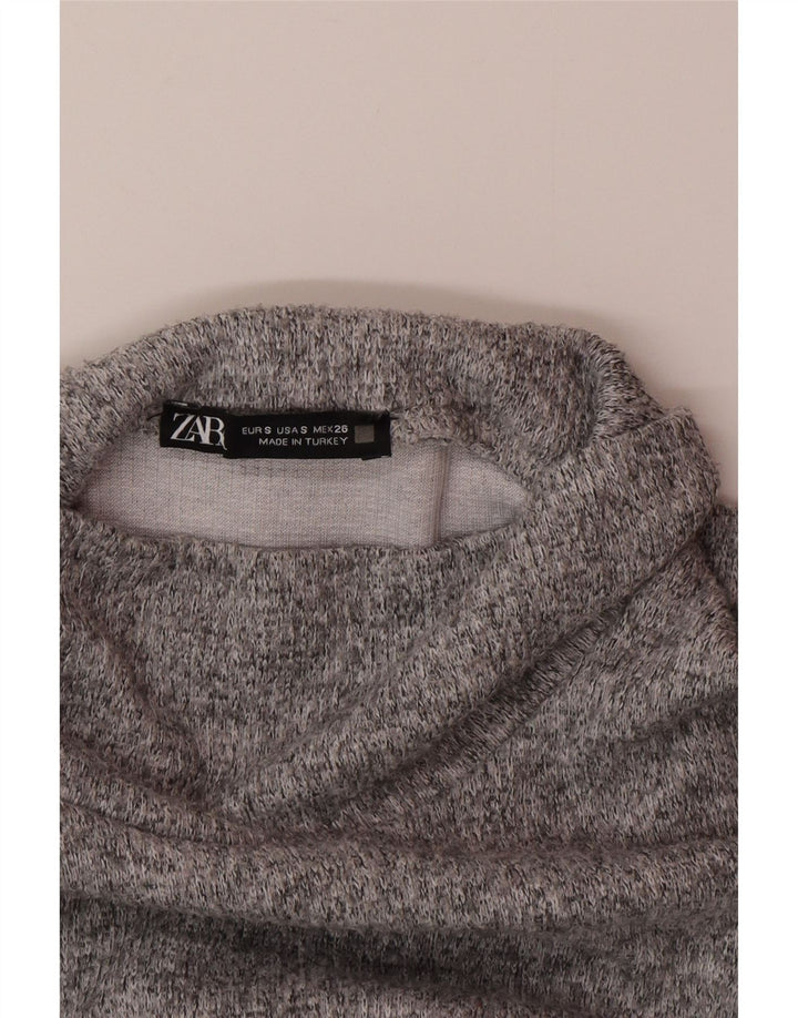 Zara moletom feminino jumper UK 10 pequeno cinza manchado