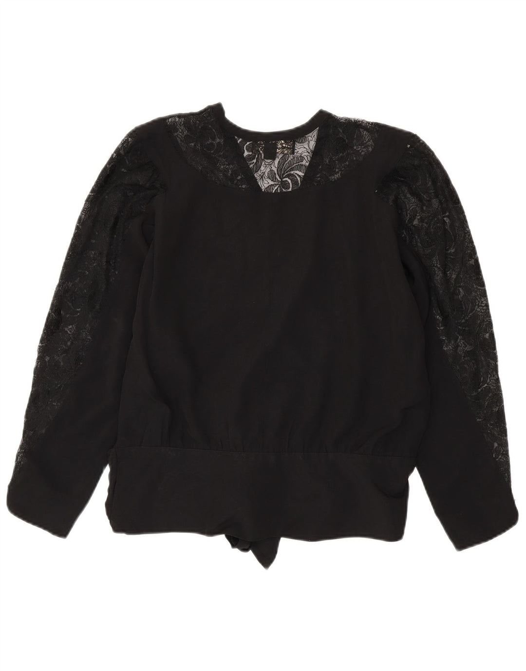 Blusa Feminina Superior Manga Longa Top EU 40 Viscose Preta Média