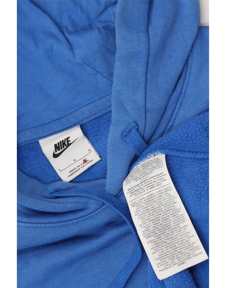 Nike Mens Hoodie Jumper Grande Algodão Azul