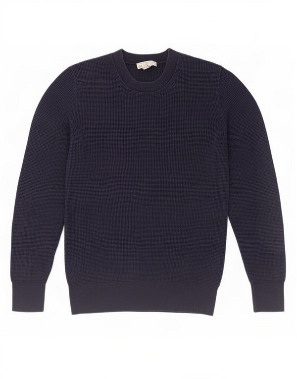 Suéter feminino Gap com gola redonda, Reino Unido 6 XS, azul marinho, algodão