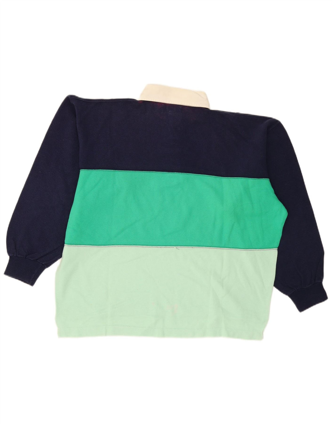 Moletom masculino vintage com gola polo grande bloco colorido multicolorido