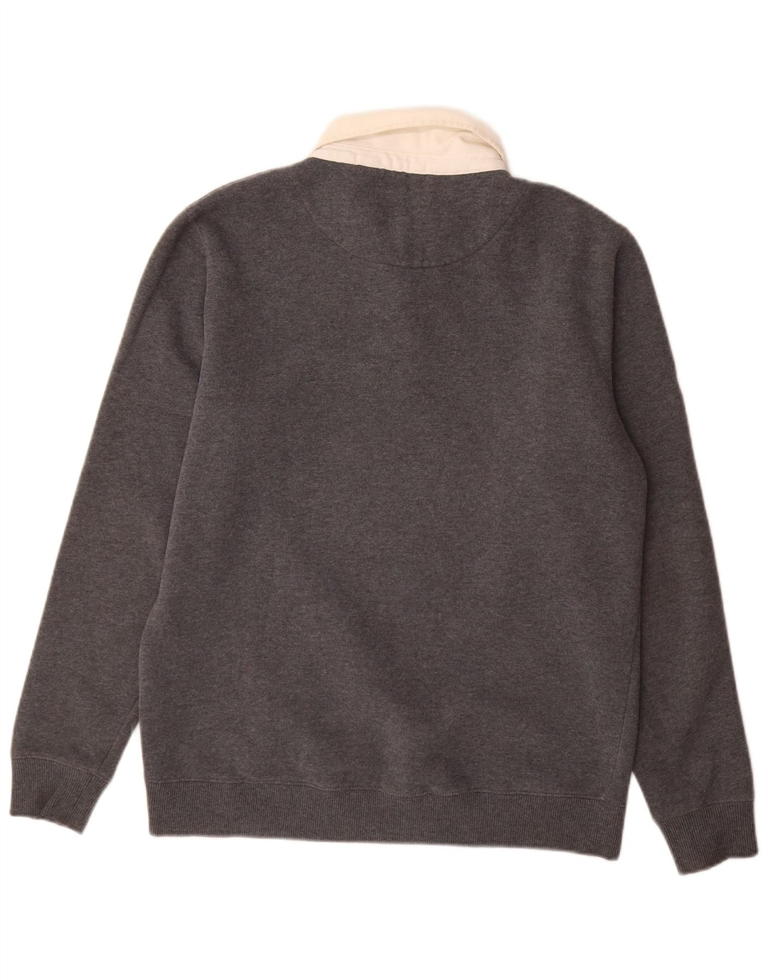 Suéter masculino Superdry com gola polo grande algodão cinza