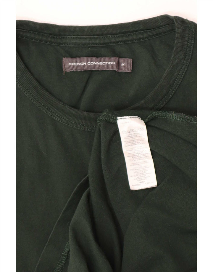Camiseta feminina French Connection Top UK 12 algodão verde médio