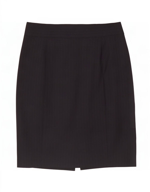 J. Crew Saia lápis feminina US 0 XS W28 Lã listrada azul marinho