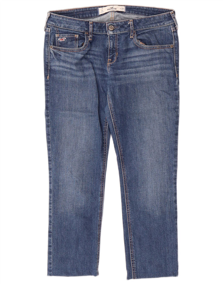 Calça jeans feminina Hollister US 7 médio W28 L24 azul