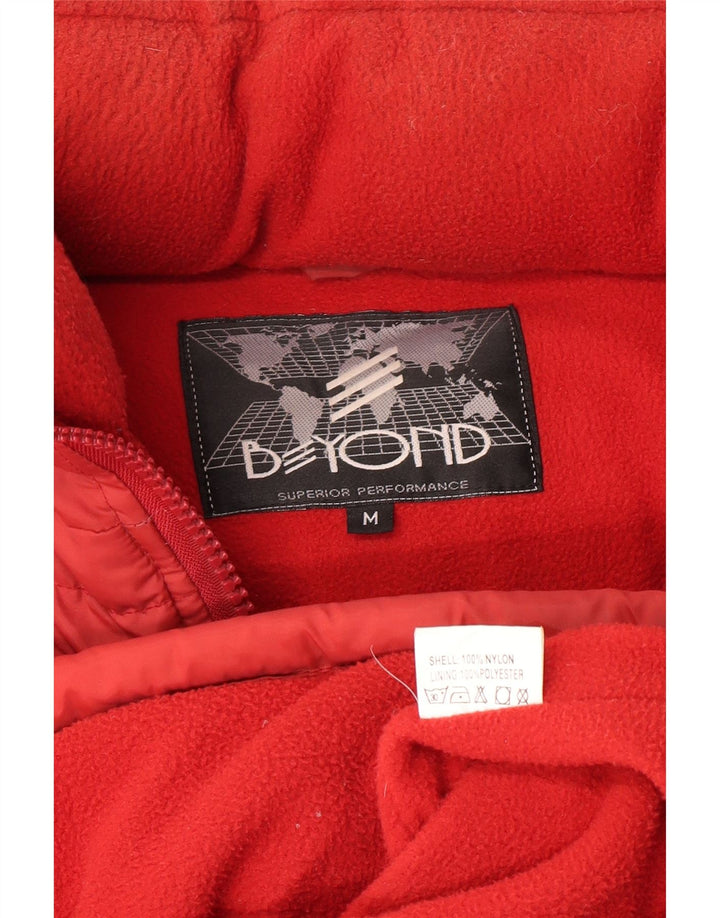 Beyond Mens Jaqueta acolchoada UK 38 Medium Red Colourblock Nylon