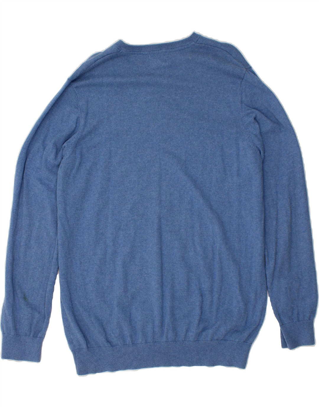L.L.BEAN Mens Tall V-Neck Jumper Sweater XL Blue Cotton Vintage L.L.Bean and Second-Hand L.L.Bean from Messina Hembry 
