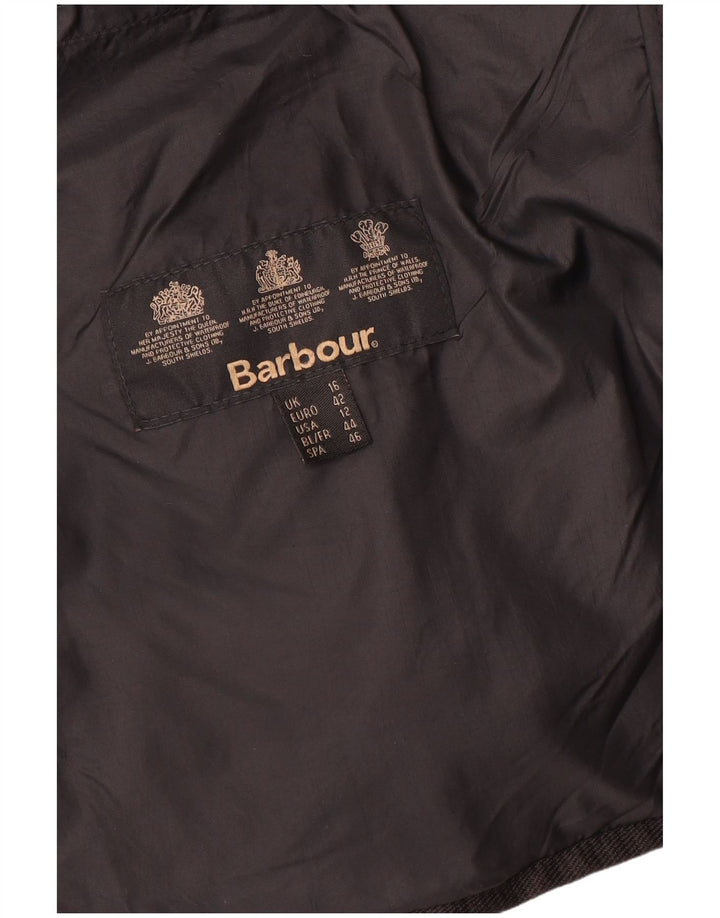 Jaqueta acolchoada feminina Barbour UK 16 grande poliamida preta