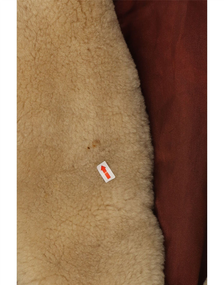 Jaqueta feminina ST MICHAEL com peito duplo UK 18 XL couro marrom