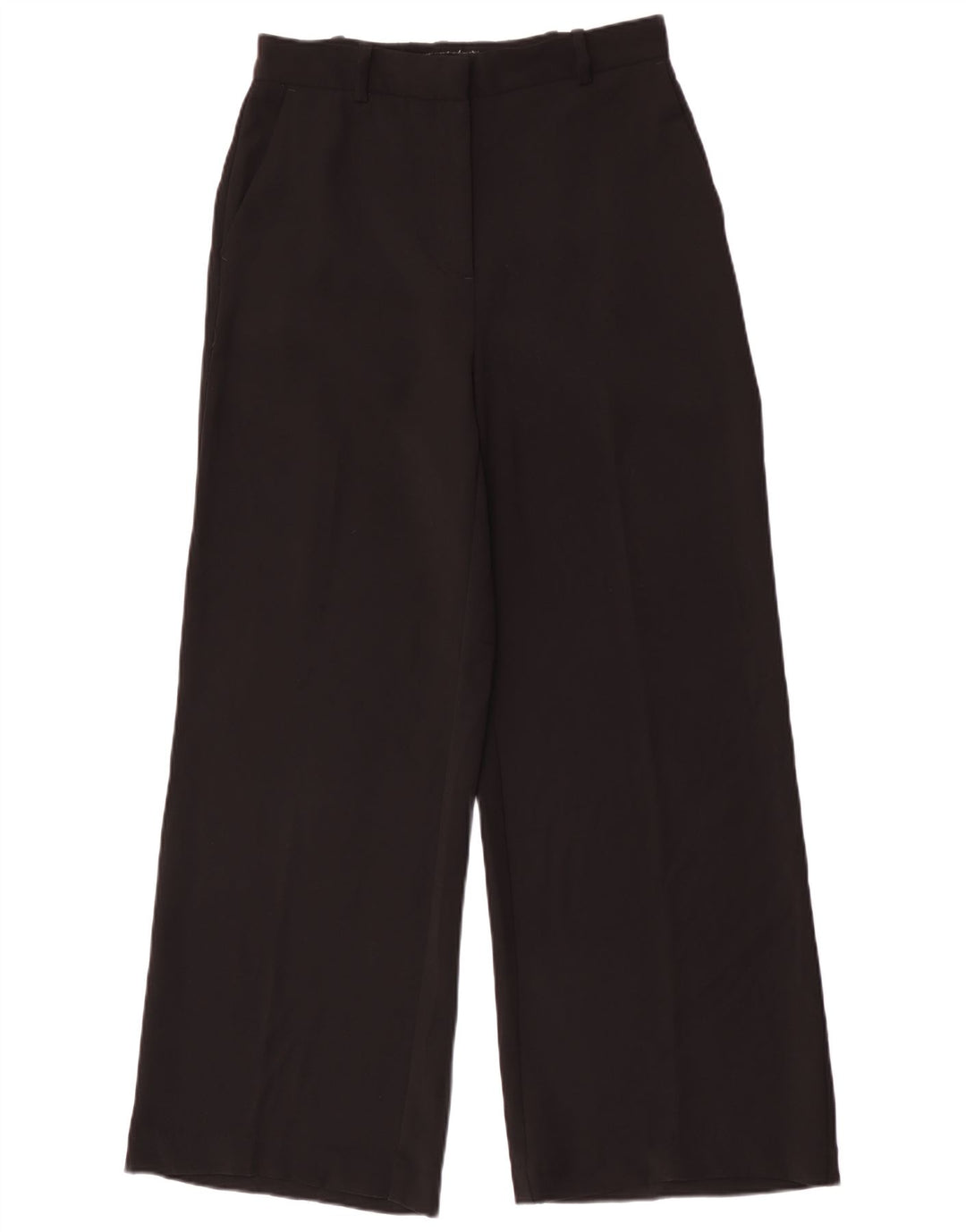 Calça Chino feminina Zara com perna larga médio W28 L29 poliéster preto