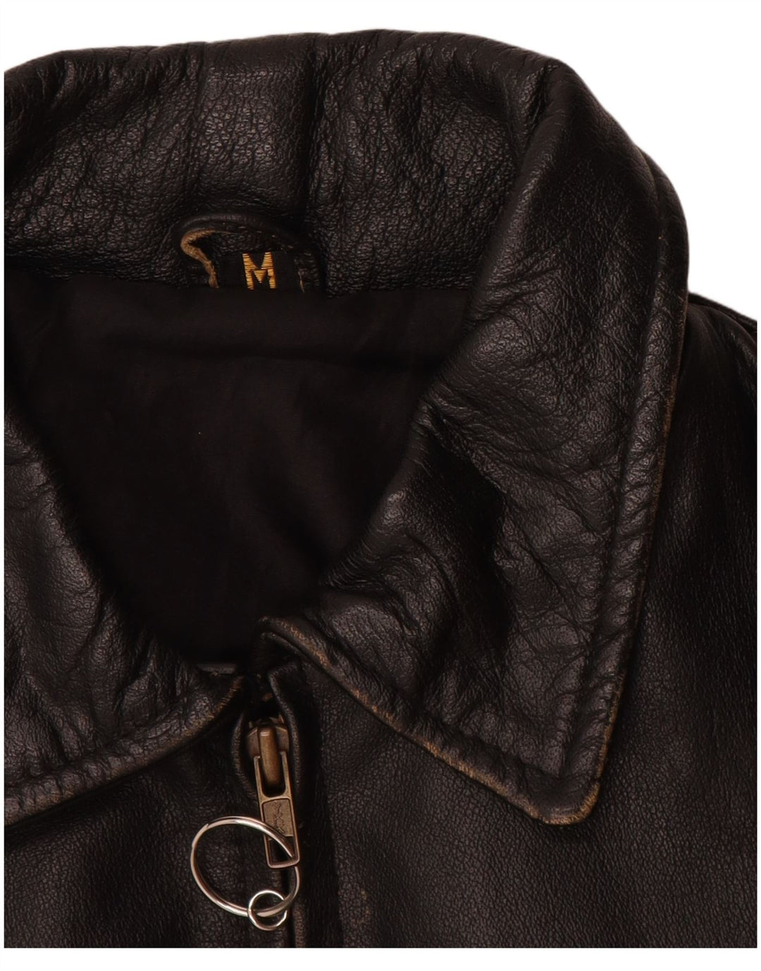 Jaqueta de couro masculina vintage UK 38 couro preto médio