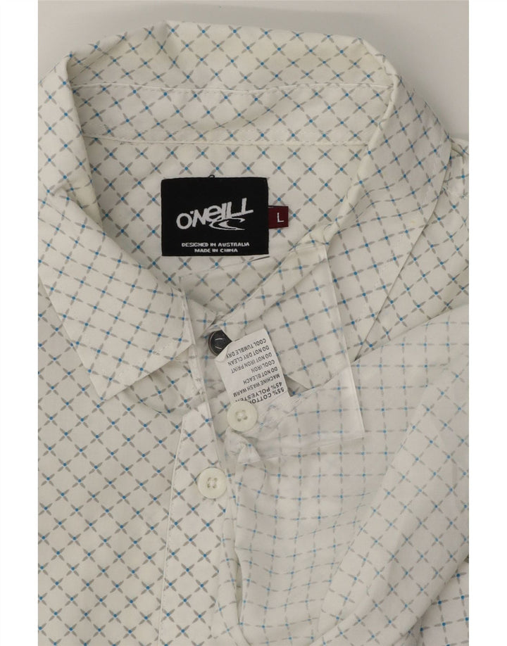 O'NEILL Mens Short Sleeve Shirt Large White Check Cotton Vintage O'Neill and Second-Hand O'Neill from Messina Hembry 