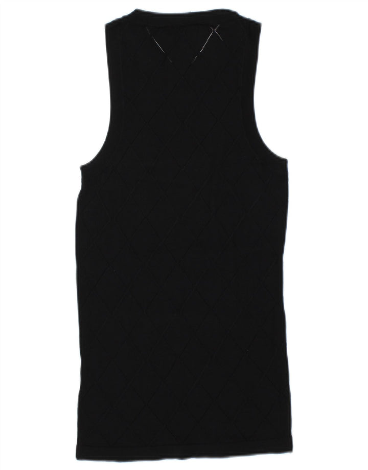 Zara Womens Vest Top UK 12 Médio Preto