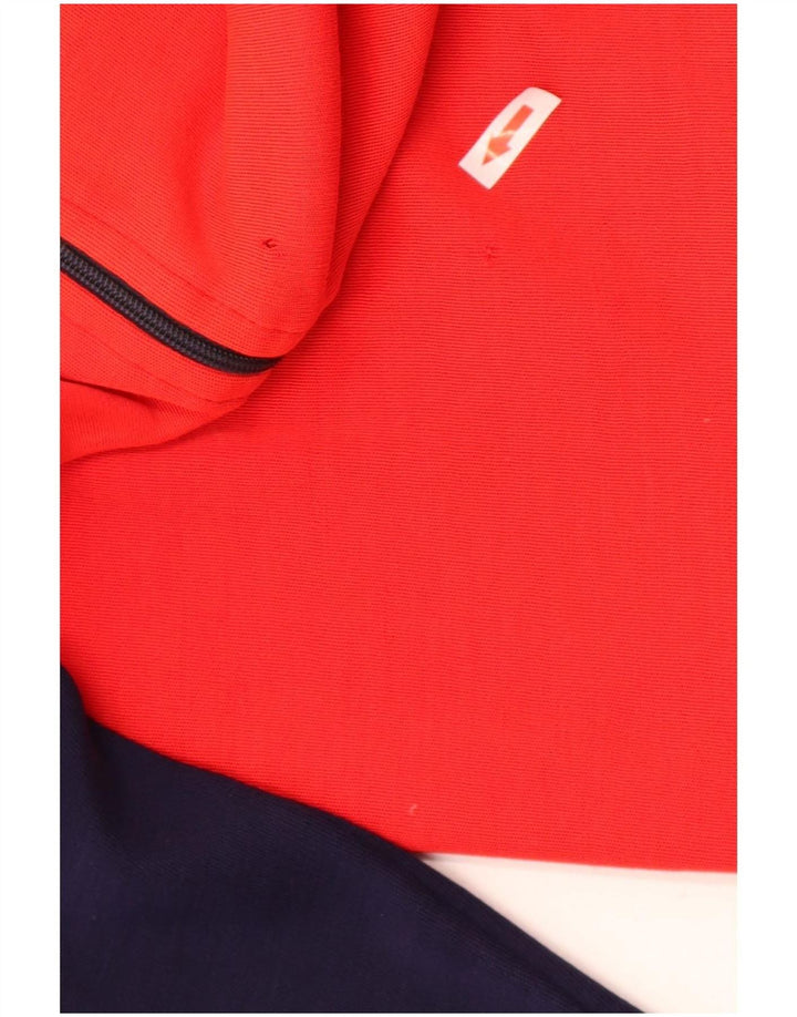 Casaco de treino masculino vintage pequeno colorblock vermelho