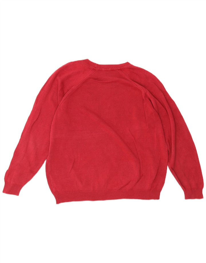 Suéter feminino Marks & Spencer grande com gola canoa Reino Unido 16 grande vermelho