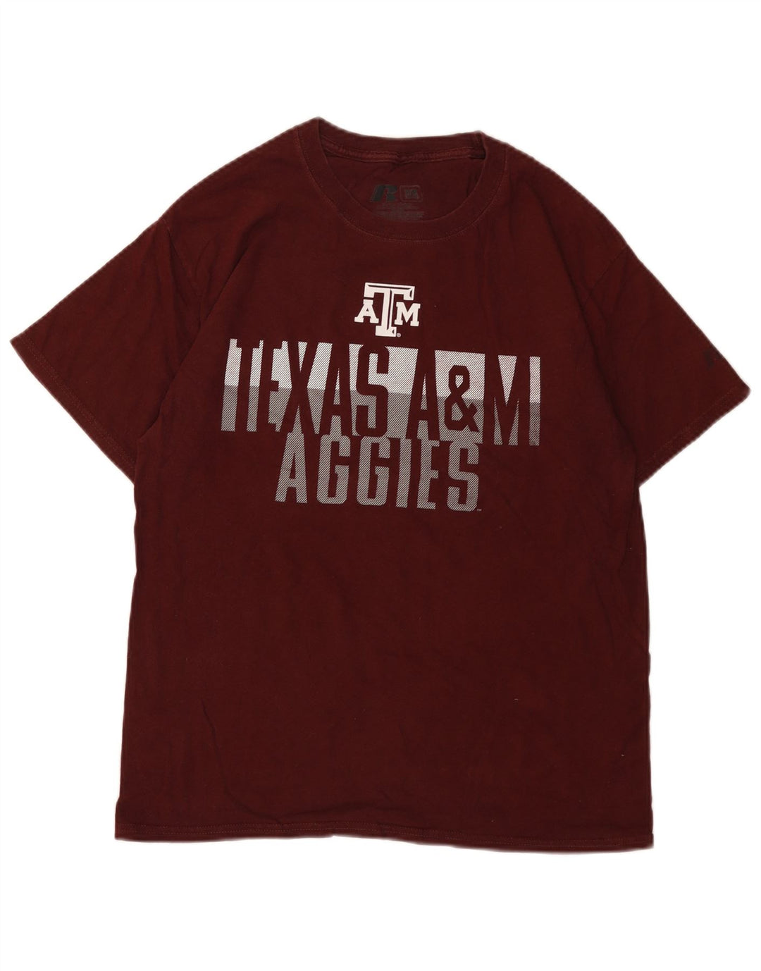 Camiseta gráfica masculina RUSSELL ATLÉTICO Reino Unido 38/40 Médio Borgonha