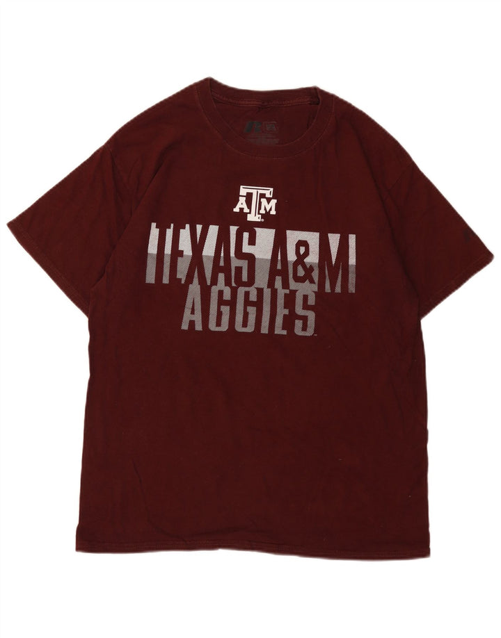 Camiseta gráfica masculina RUSSELL ATLÉTICO Reino Unido 38/40 Médio Borgonha