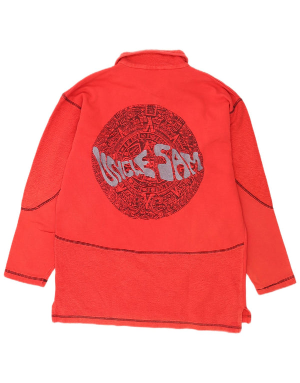 Tio Sam Mens Graphic Polo Neck Moletom Jumper Grande Algodão Vermelho