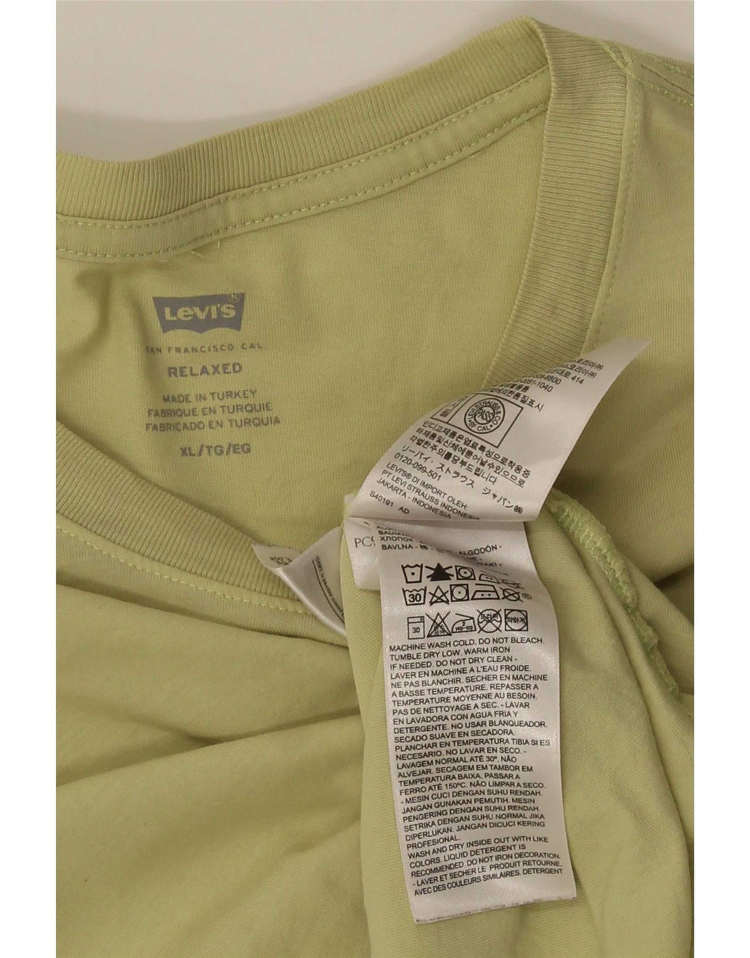 Camiseta masculina relaxada Levi's Top XL algodão cáqui