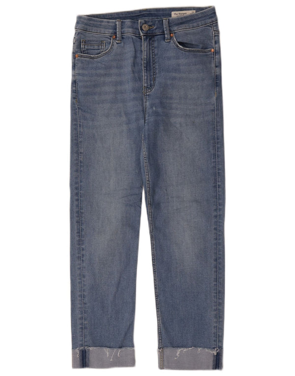 Jeans Marks & Spencer Feminino The Harper Cropped Reino Unido 10 Pequeno W28 L24 Azul