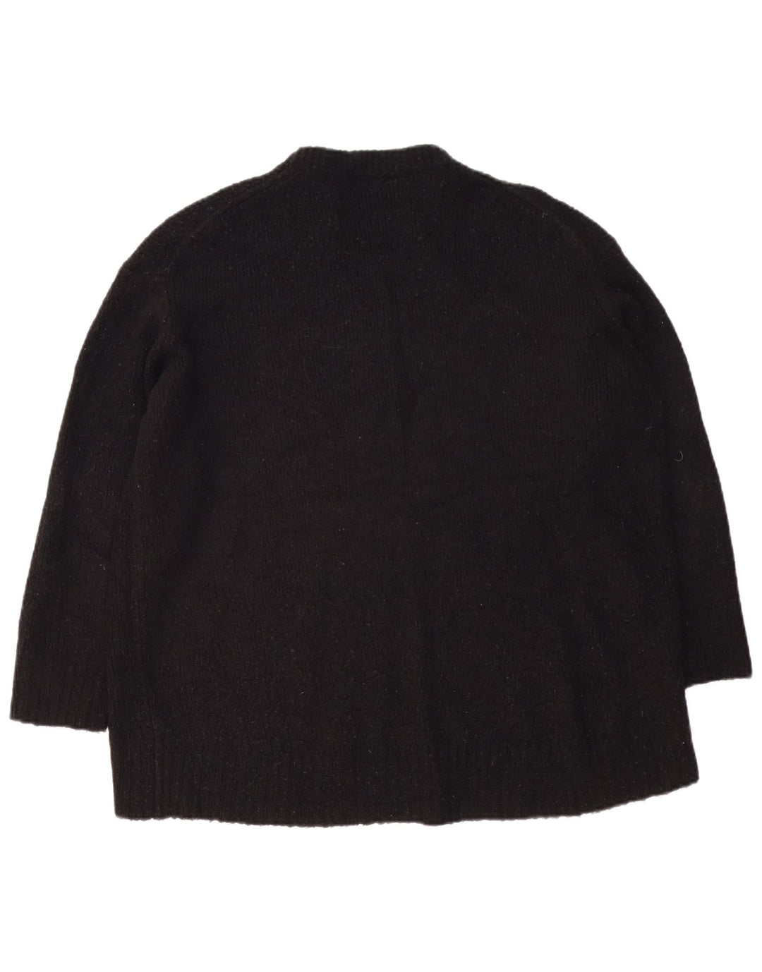 Zara suéter feminino oversized com gola redonda Reino Unido 14 acrílico preto médio