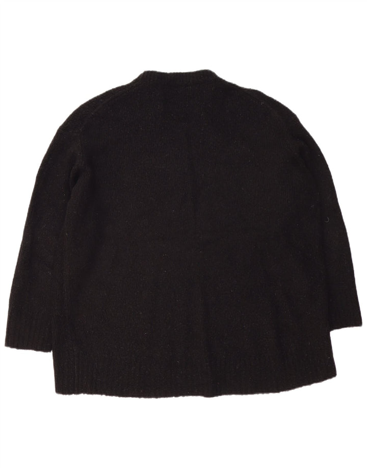 Zara suéter feminino oversized com gola redonda Reino Unido 14 acrílico preto médio