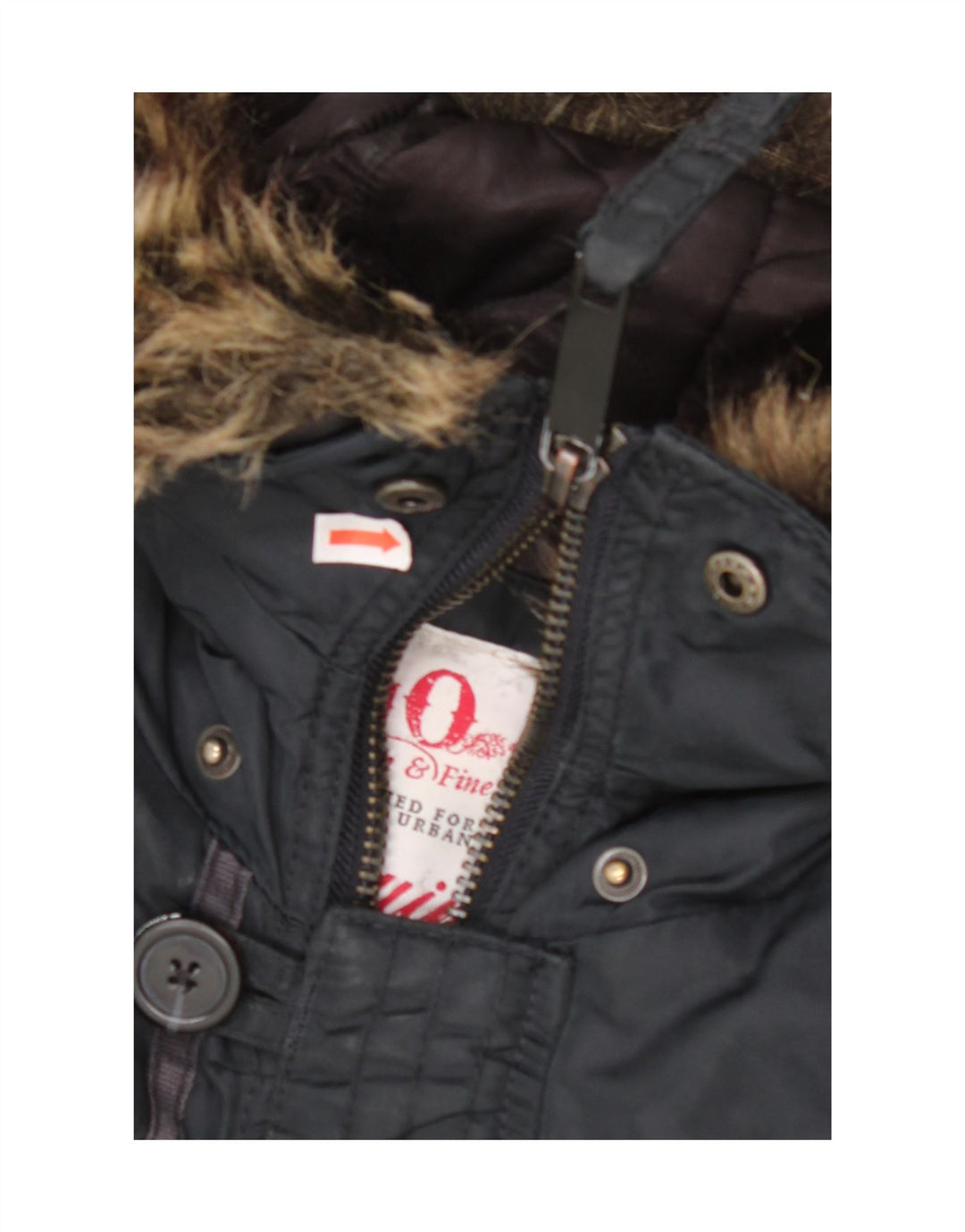 Jaqueta Parka masculina KHUJO com capuz Reino Unido 38 Nylon azul marinho médio