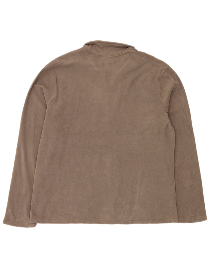 EDDIE BAUER Suéter masculino de lã com zíper e gola XL poliéster cinza