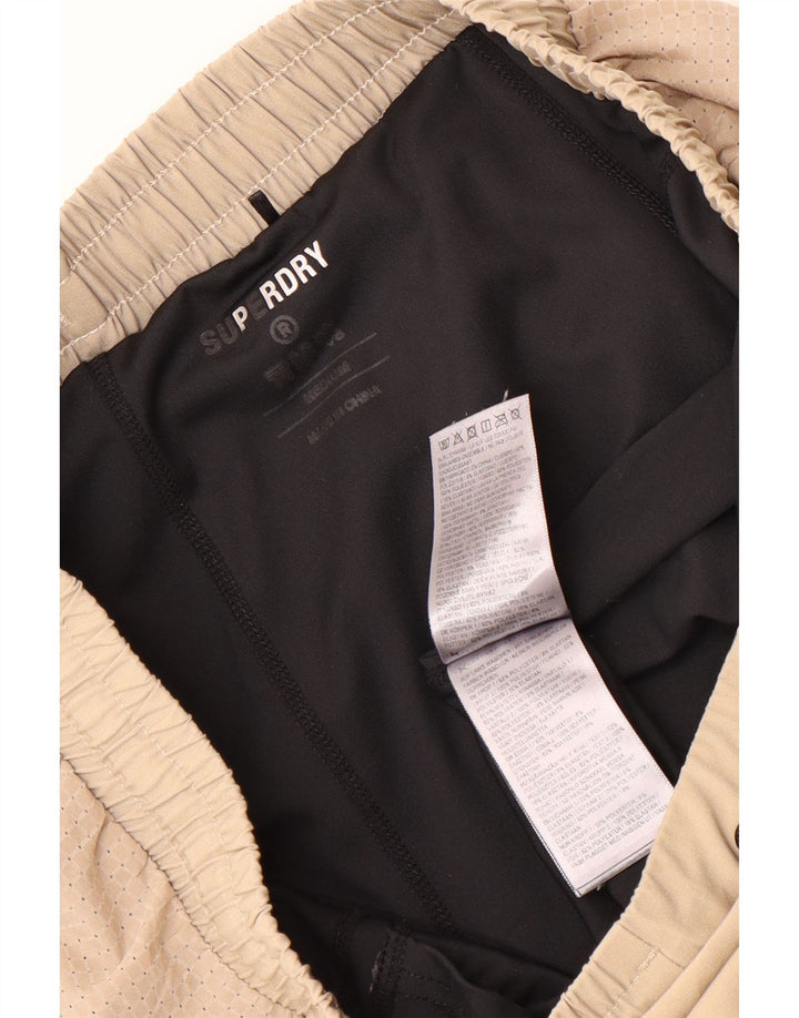 Superdry Mens Sport Shorts Medium Beige Colourblock Poliéster
