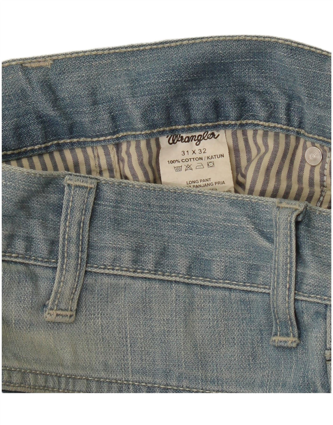 Jeans retos femininos Wrangler W31 L32 algodão azul
