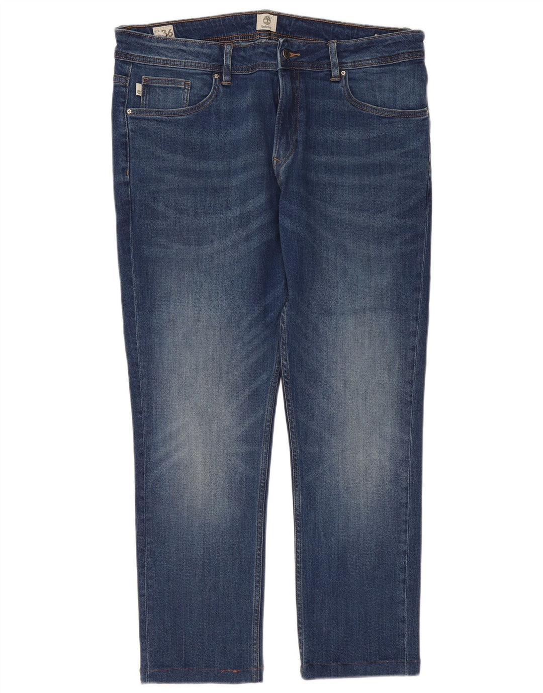 Calça jeans reta feminina Timberland W36 L29 algodão azul