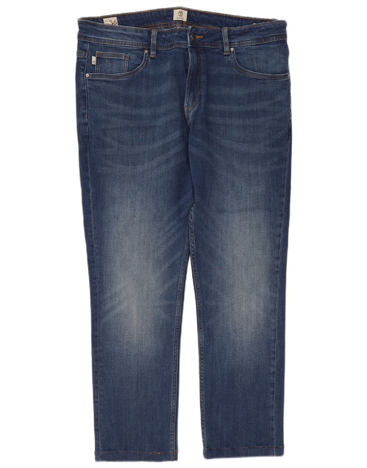 Calça jeans reta feminina Timberland W36 L29 algodão azul