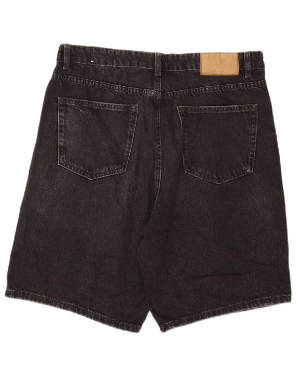 Shorts jeans masculino Zara EU 42 grande W32 algodão cinza
