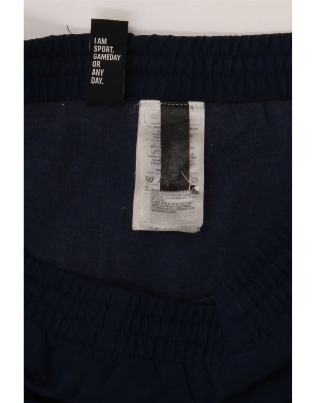Calça de treino masculina Adidas grande poliéster azul marinho