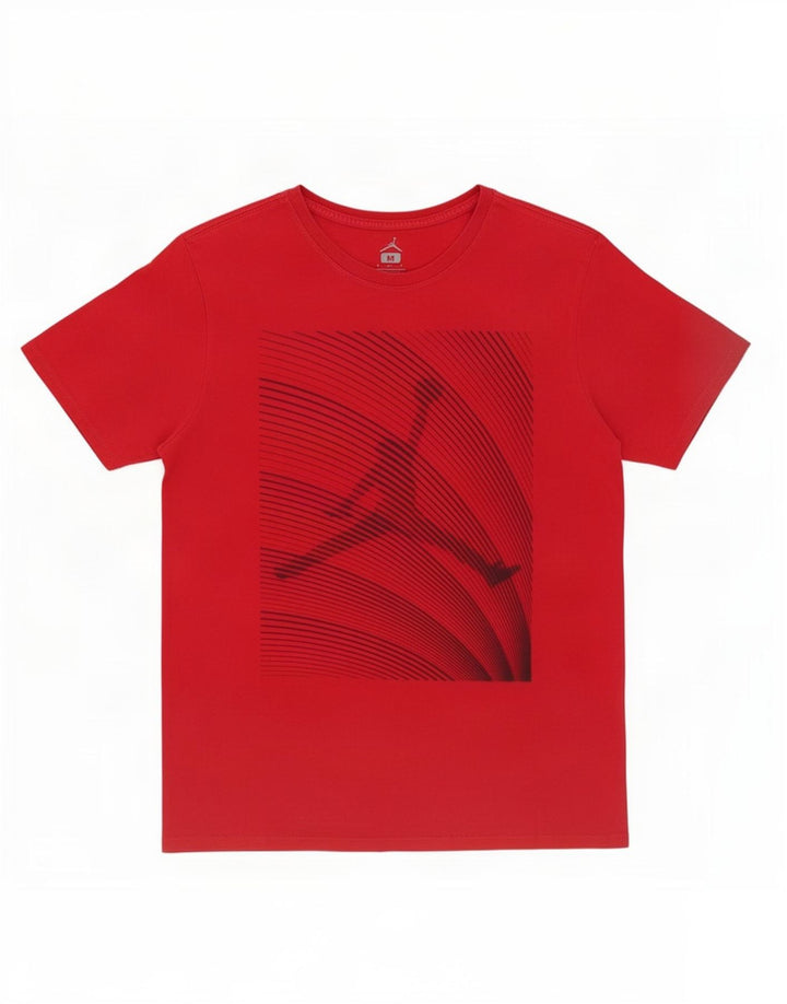 Camiseta Jordan masculina gráfica Top médio algodão vermelho