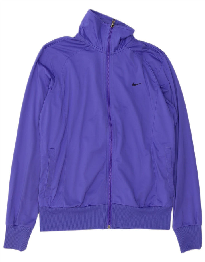 NIKE Womens Tracksuit Top Jacket UK 16/18 Large Purple Polyester
