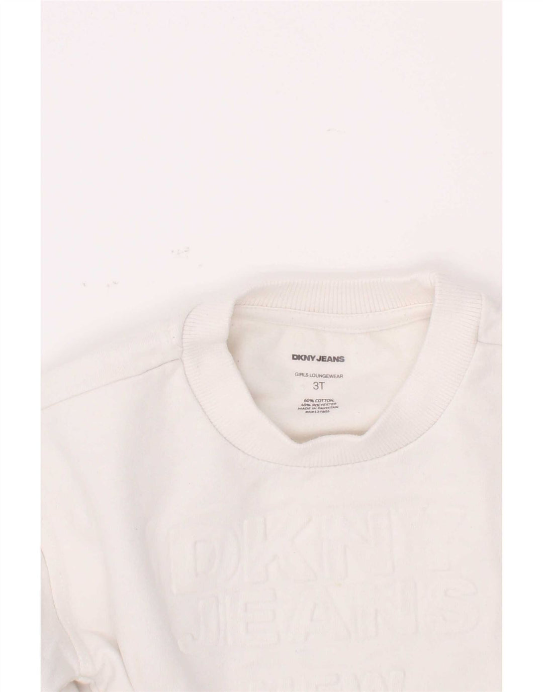 Suéter gráfico Dkny Boys 2-3 anos algodão branco