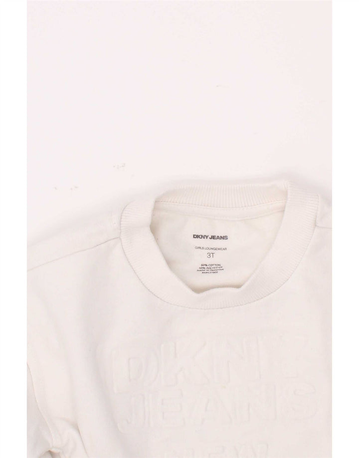 Suéter gráfico Dkny Boys 2-3 anos algodão branco