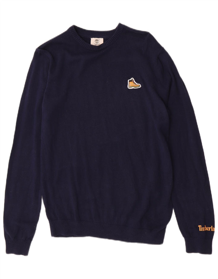Suéter Timberland Boys com gola redonda 15-16 anos médio azul marinho