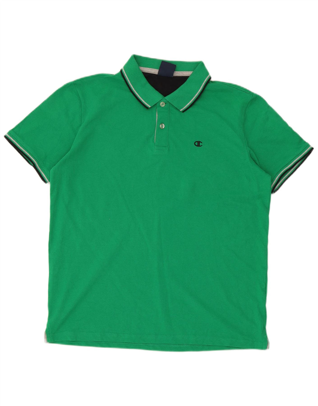 Camisa polo masculina Champion listrada verde médio