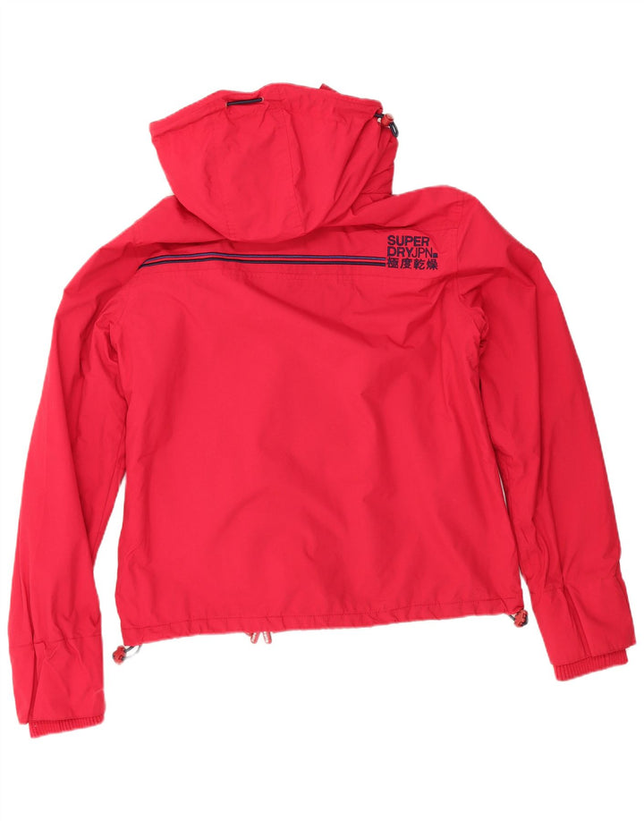 Jaqueta corta-vento feminina Superdry com capuz e blusão UK 16 grande vermelho