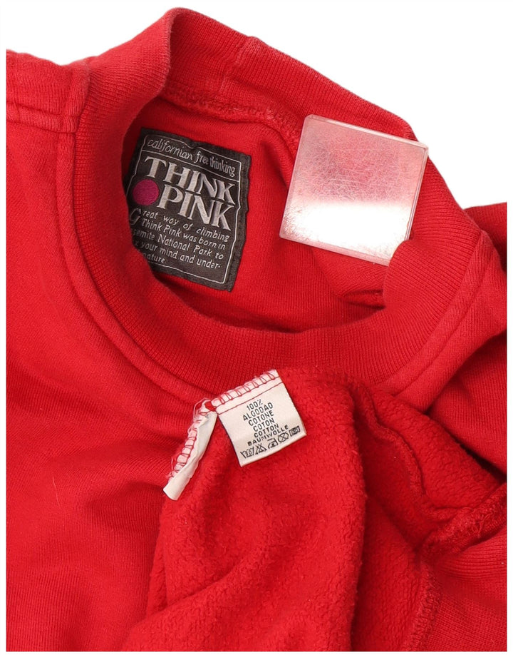 Think Pink Mens Moletom Jumper XL Algodão Vermelho