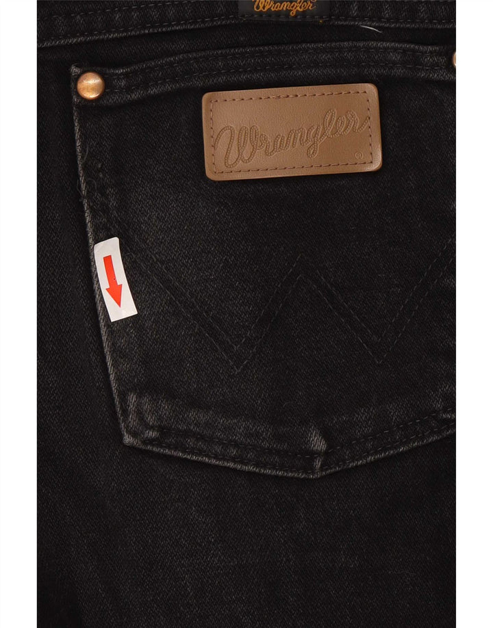 Wrangler Mens Straight Jeans W29 L30 Algodão Preto